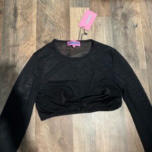 black mesh crop top brand new with tag great condition from edikted size xs